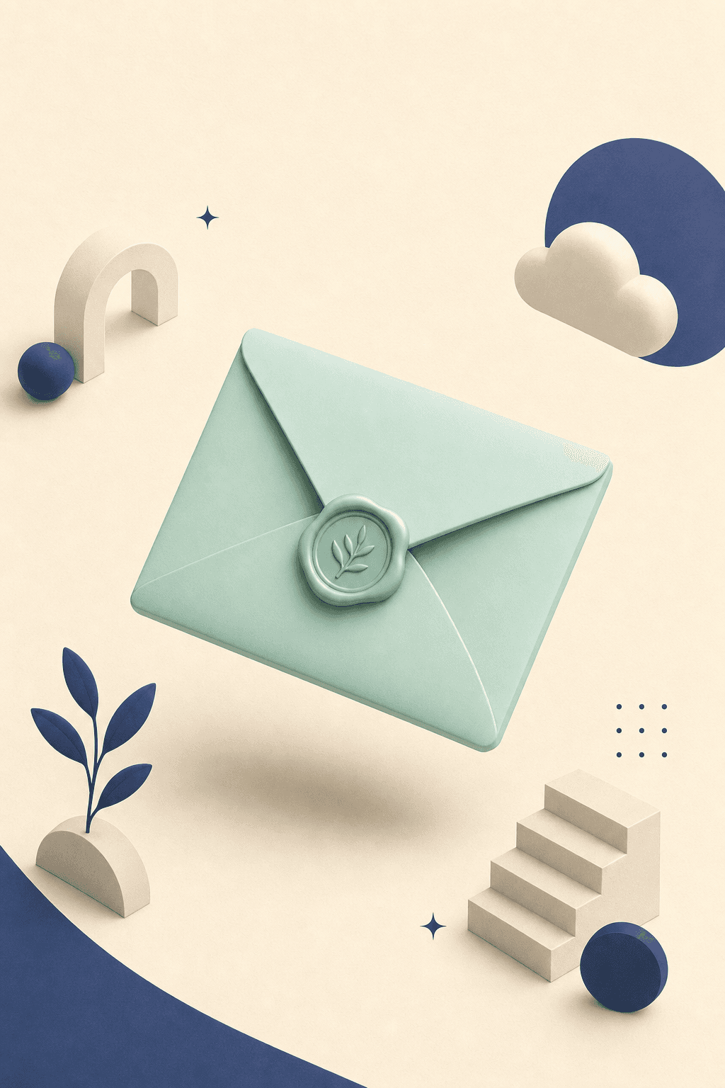 Envelope sealed with a mint wax seal